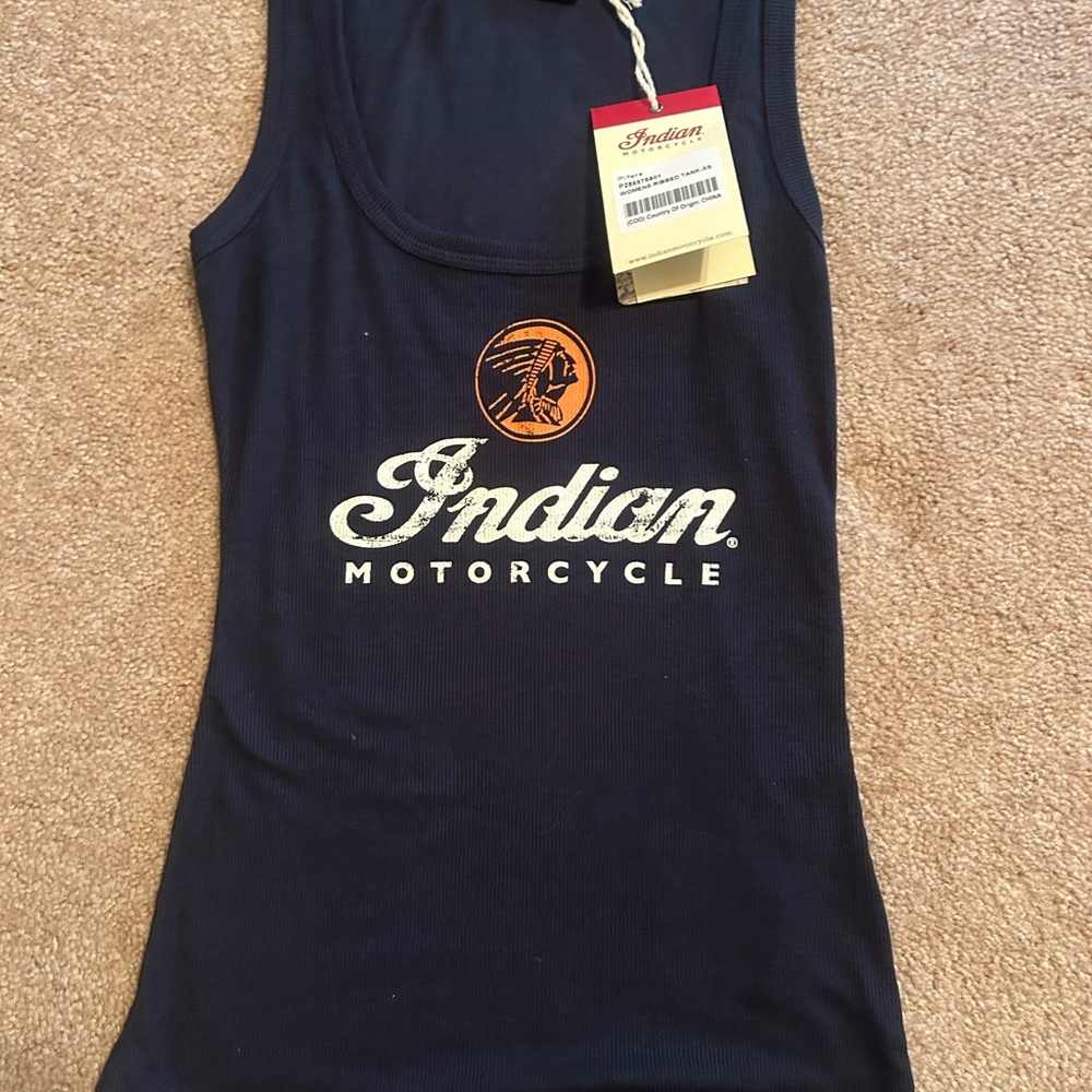 Women's Indian Motorcycle  Navy Tank Top